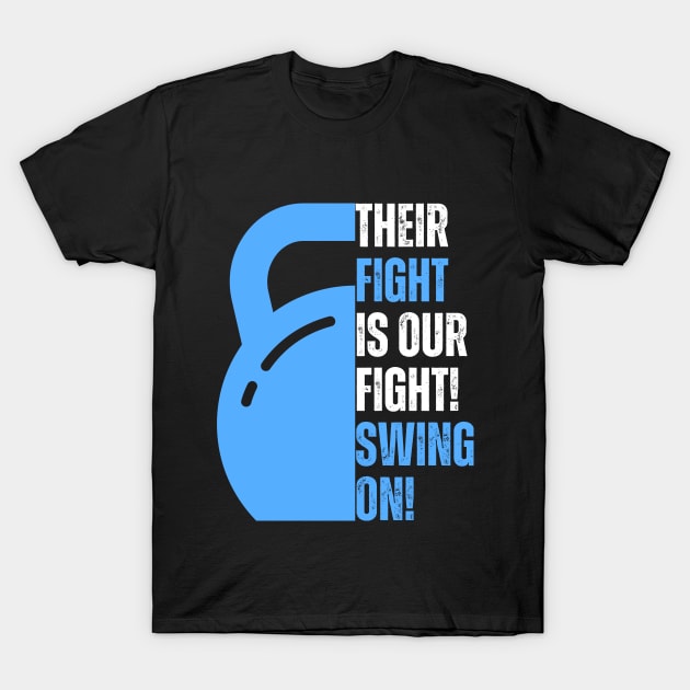 Blue Kettlebell Diabetes Awareness T-Shirt by J335tudi0z